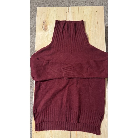 Unbranded Sweaters - Burgundy High Neck Turtleneck Sweater Women Medium Soft Knit Side Slit‎